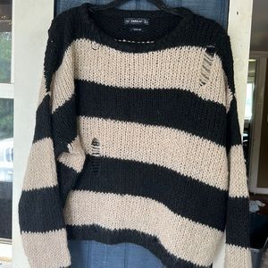 Zara distressed stripped sweater